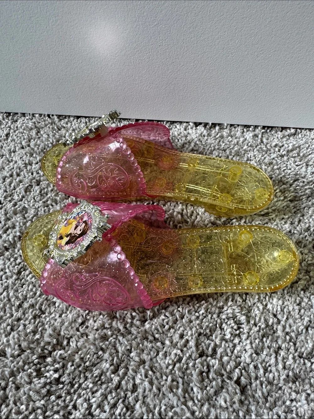 Girls' Pink and Yellow Princess Jelly Dress-up Heels/ Sandals